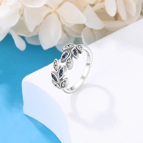 Blue Leaf Adjustable Ring - Picture 3 of 6